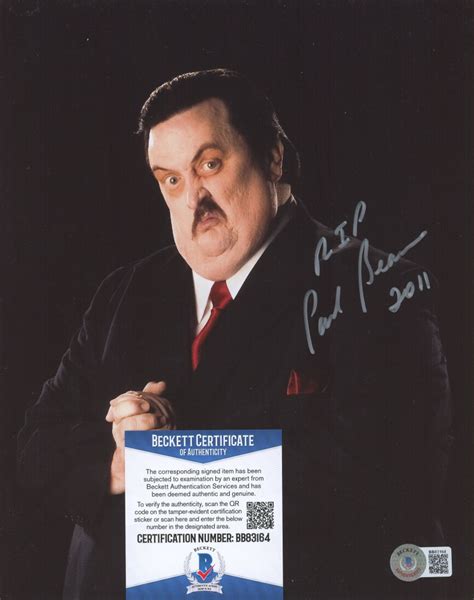 Paul Bearer Signed Wwf 8x10 Photo Inscribed Rip And 2011 Beckett Coa Pristine Auction
