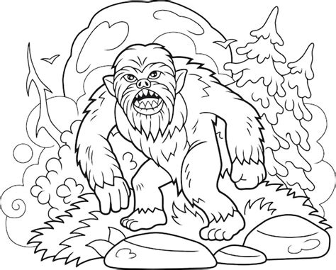 Premium Vector Bigfoot Coloring Book