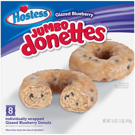 Buy Hostess Glazed Blueberry Flavored Jumbo Donettes Donuts 8 Count 16 Oz Online At Lowest