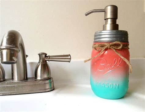 Mason Jar Soap Dispenser Painted Mason Jar Dispenser Bathroom Decor