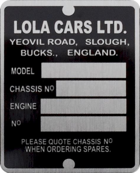 Vin Plates Replacement Vehicle Identification Number Plates For