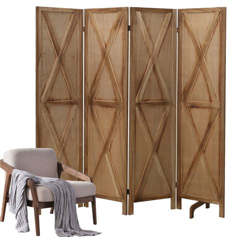 Buy Room Divider 5.3 Ft Width Wood Room Divider 4 Panel Room Divder