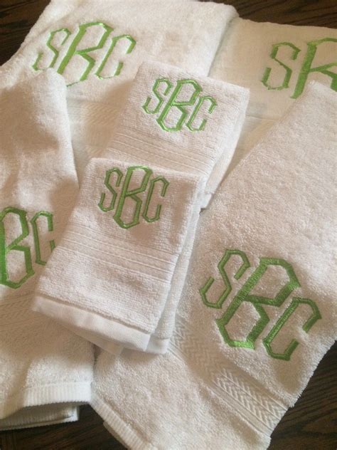 Monogrammed Towel Set Monogram Towels Towel Set Monogram