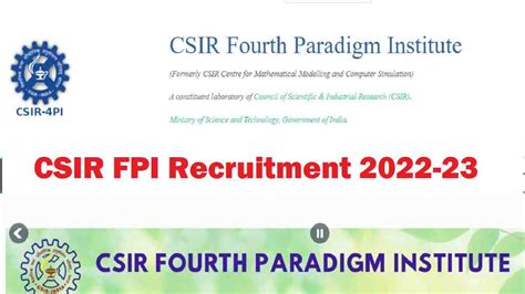 Csir Fpi Recruitment 2022 Notification Out For 16 Scientist Posts Check How To Apply Online