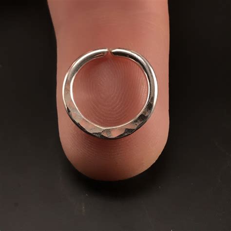 Hammered 14g Septum Ring Nose Hoop Septum Hoop Body Piercing