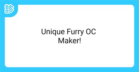 Unique Furry Oc Maker
