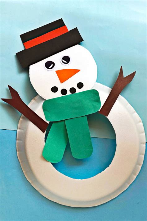 Paper Plate Snowman Easy Winter Craft For Kids