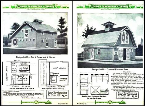 Vintage Barn Floor Plans From The Louden Machinery Company Floor