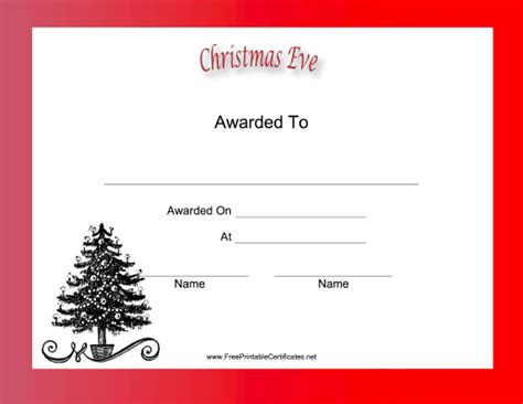 A Christmas Tree Decorates This Free Printable Holiday Certificate