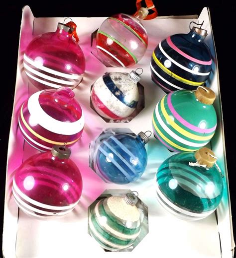 Vintage Shiny Brite Unsilvered Christmas Tree Ornaments Paper Caps Wwii Antique Price Guide
