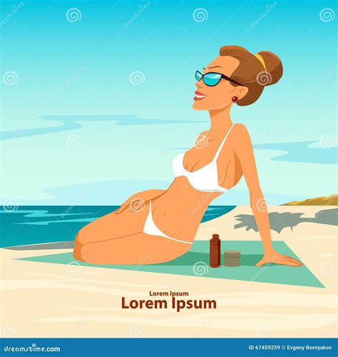 Beach Woman Stock Illustration Illustration Of Design