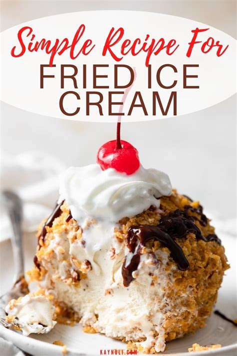 Lower 2 ice cream balls in at a time into the oil. How To Make Fried Ice Cream - KAYNULI in 2020 | Fried ice ...