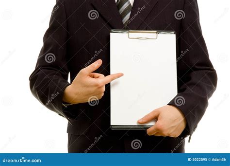 Businessman Is Holding A Clipboard Stock Image Image Of Empty
