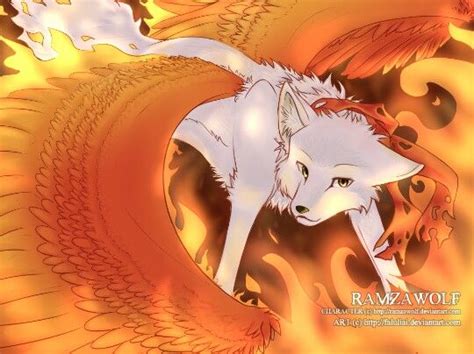 Anime Wolf With Fire Wings Wolfies Cute Wolf Drawings Anime