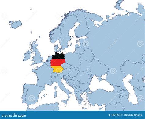 Germany On Europe Map Stock Images Image 4291054