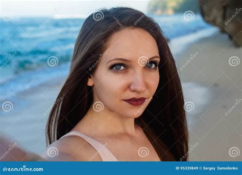 portrait of a girl on the beach stock image image of holidays stylish 95339849