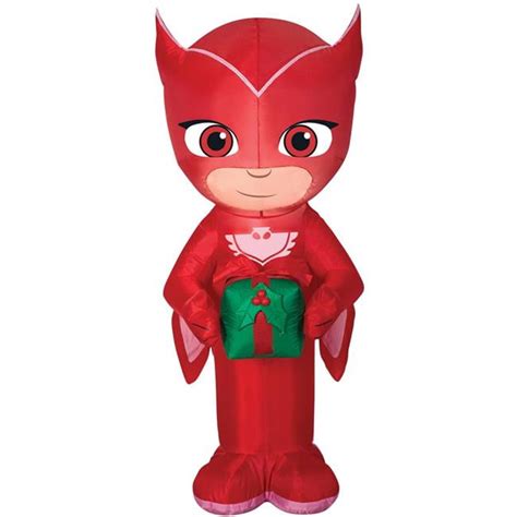 Pj Mask Owlette With Present Airblown Christmas Decoration