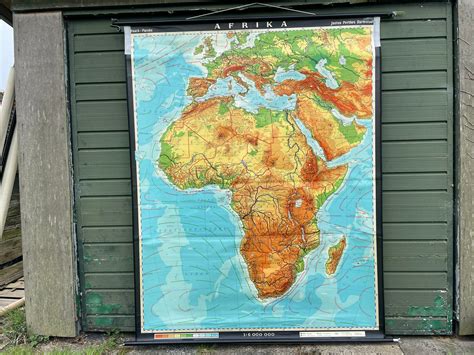 Vintage Africa Map School Map Wall Map Educational Poster Etsy Uk In