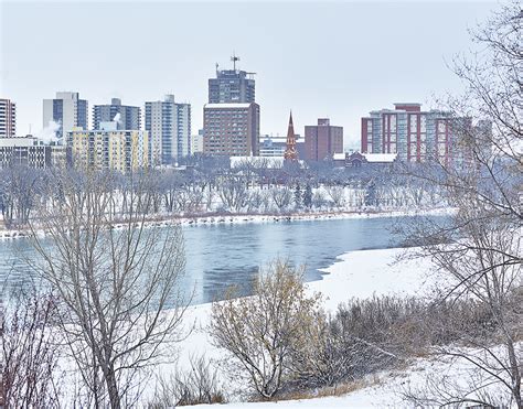 Downtown Saskatoon Winter Winter In The City Of Saskatoon Canada