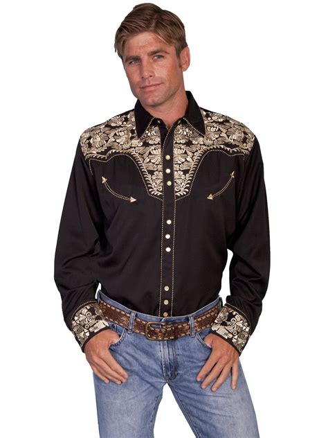 Floral Western Shirt Cowboy Floral Embroidered Shirt Closeout