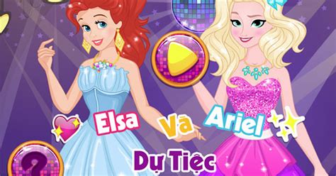 Game Elsa Và Ariel Dự Tiệc Ariel Vs Elsa Party Girls Game Vui