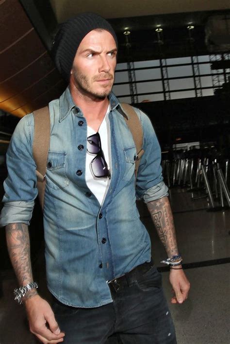 35 Cool And Masculine David Beckham Styles Style Denim Shirt Men