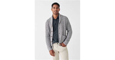 Faherty Marled Cotton Cardigan In Gray For Men Lyst