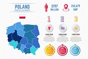 colorida plantilla de infografía de mapa de polonia 3249885 Vector en ...