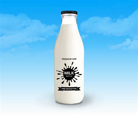 milk bottle mockup psd  behance