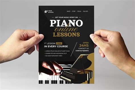 Piano Lessons Flyer Template V2 Psd Ai Vector Brandpacks