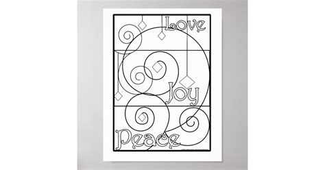 Love Joy And Peace Coloring Image Master Copy Poster Zazzle