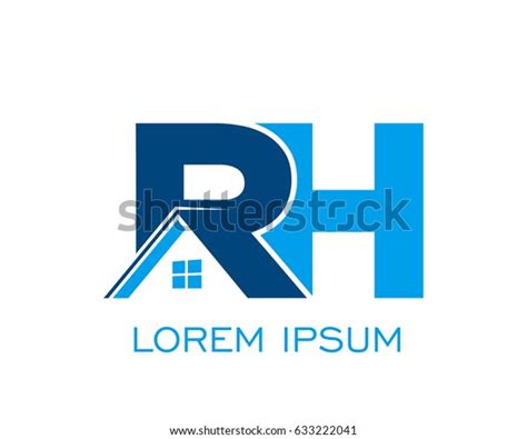 Initial R H Real Estate Logo Stock Vector Royalty Free