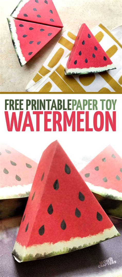 Paper Craft Templates For Play Fruit Watermelon Moms And Crafters