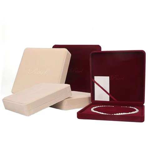 Large Velvet Jewellery Box Packaging For Pearl Necklace Topwell Packaging