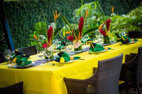 Tropical Table Setting Jamaica 50 Celebration Lunch Designed By Melanie Miller Weddings