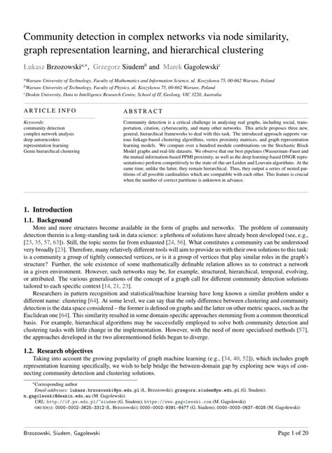 Pdf Community Detection In Complex Networks Via Node Similarity