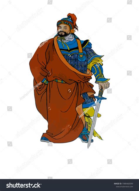 Ancient Chinese Warriors On White Background Stock Vector Royalty Free