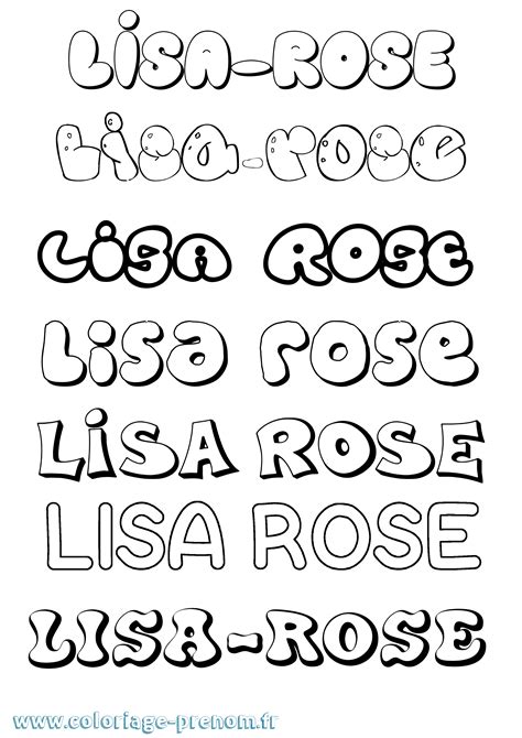 Coloriage du prénom Lisa-rose : à Imprimer ou Télécharger facilement