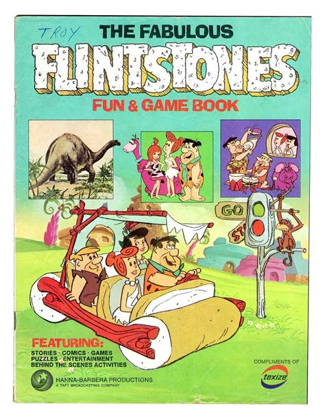 Flintstones Fun And Game Book Original Vintage 1981 Textize Hanna Barbera