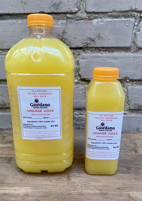 Fresh Squeezed Orange Juice Giordano Garden Groceries
