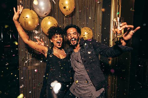 Energetic Couple Dancing In The Night Club Stock Image Image Of Party