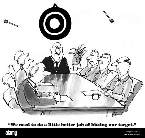 Business Cartoon About Missing The Target Stock Photo Alamy
