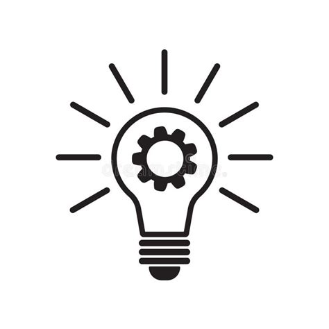 Innovation Icon With Light Bulb And Gear On White Background With