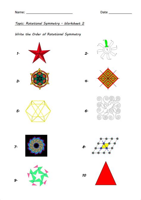 Reflection And Rotation Symmetry Worksheet