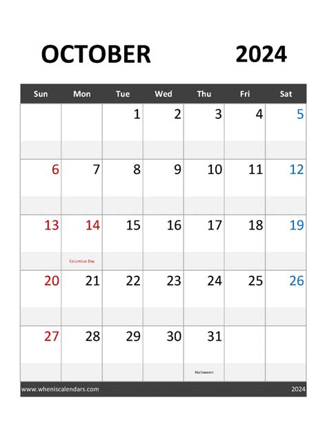 Oct 2024 Calendar Printable Free Monthly Calendar