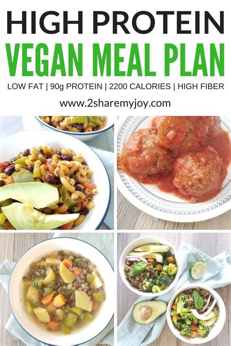 High Protein Vegan Meal Plan 2200 Calories High Protein Vegan