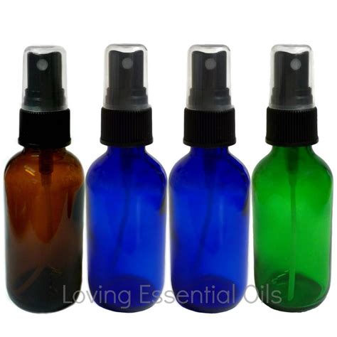 Essential Oil Cobalt Blue Green Amber Glass Fine Mist Sprayer Bottles