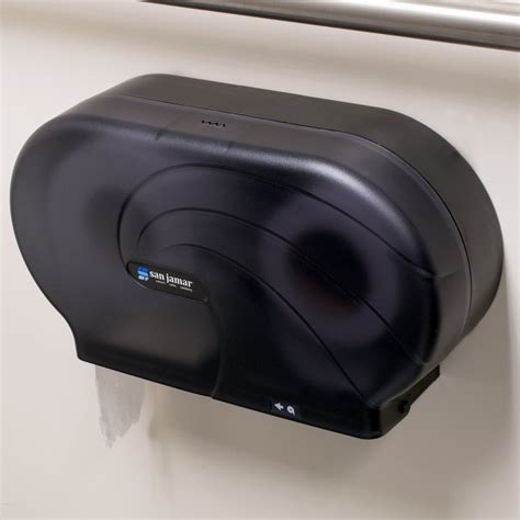 Need jumbo toilet paper dispensers for your home or office? San Jamar R4090TBK Twin Oceans 9" Double Roll Jumbo Toilet ...