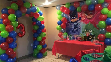 Pj Mask Party Decorations 3rd Birthday Youtube