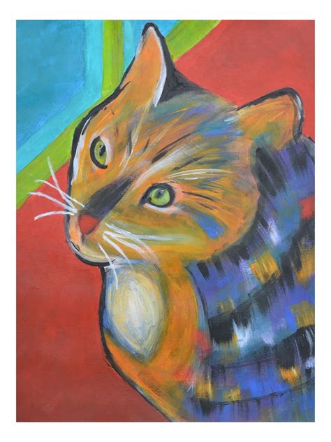 Annmariesart Cat Painting From Compendium Of Acrylic Painting Techniques
